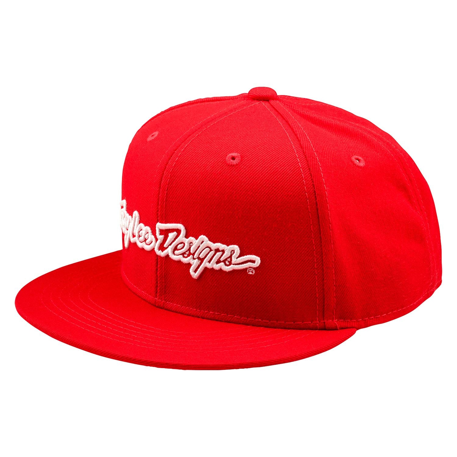Troy Lee Designs Spring 2025 MX Signature Flat Bill Snapback Cap Team Red